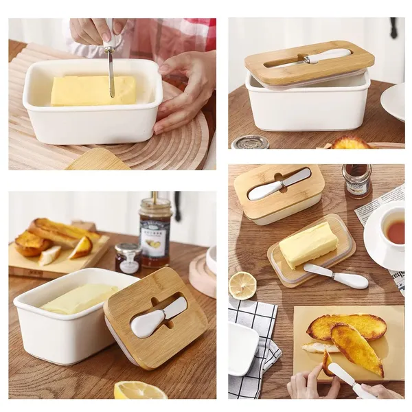 Ceramic_Butter_Dish_With_Wooden_Lid,_Stainless_Steel_Knife_And_Silicone_Seal__Airtight_Butter_Keeper_For_Countertop