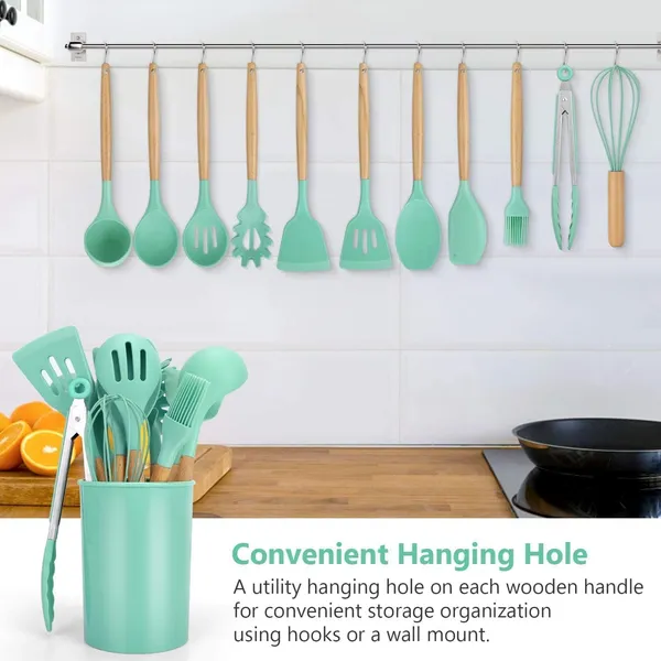 12-Piece_Silicone_Kitchen_Utensils_Set_With_Wooden_Handles__Non-Stick_Spoons,_Spatulas_And_Cookware_Tools_With_Holder