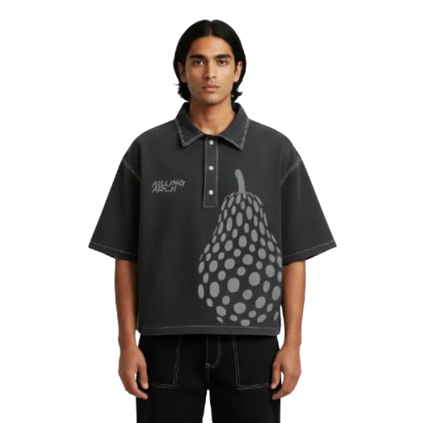 Grey_Cotton_Heavy_Gsm_Dotted_Pear_Polo_T-Shirt_For_Men