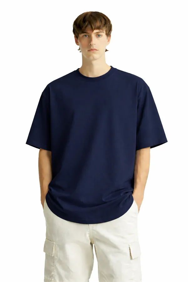 Grey_and_Navy_Blue_Cotton_Heavy_Gsm_The_Classic_Basic_Tee_T-Shirt_For_Men