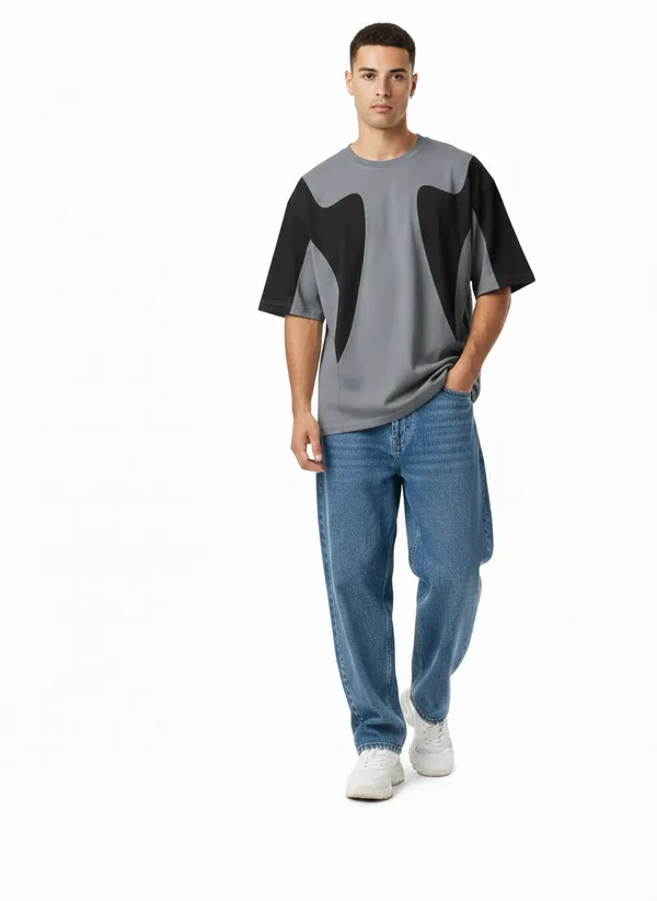 Grey_and_Black_Cotton_Heavy_Gsm_Urban_Star_T-Shirt_For_Men
