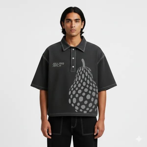 Grey_Cotton_Heavy_Gsm_Dotted_Pear_Polo_T-Shirt_For_Men
