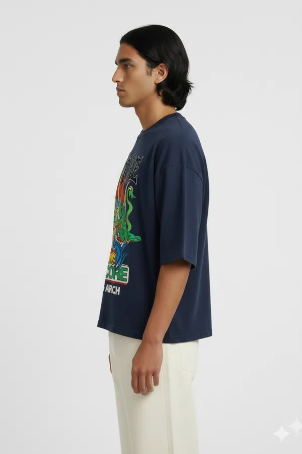 Navy_Blue_Cotton_Heavy_Gsm_Hardcore_Flame_T-Shirt_For_Men