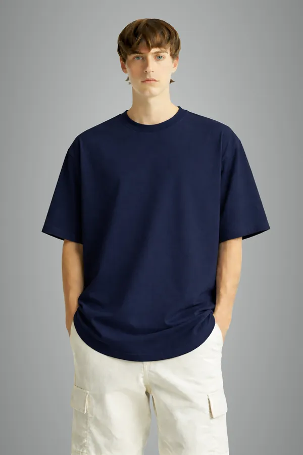 Grey_and_Navy_Blue_Cotton_Heavy_Gsm_The_Classic_Basic_Tee_T-Shirt_For_Men