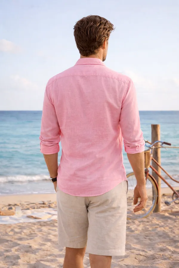 Men's_Full_Sleeves_Plain_Pink_Shirt_|_Pure_Cotton_Fabric_|_Formal_&_Party_Wear