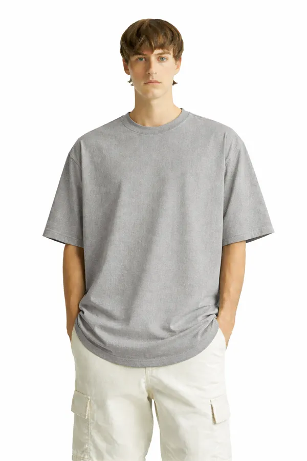 Grey_and_Navy_Blue_Cotton_Heavy_Gsm_The_Classic_Basic_Tee_T-Shirt_For_Men