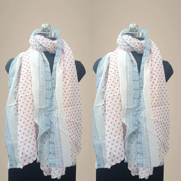 Soft_Cotton_Scarf_With_Pink_Polka_Dots_And_Blue_Border_(Pack_of_2)