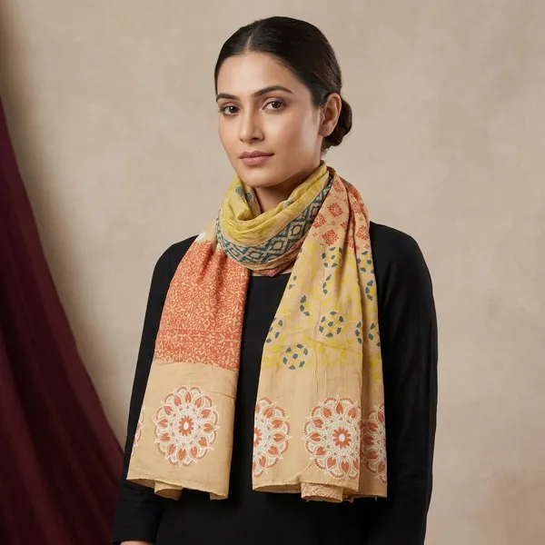 Handcrafted_Patchwork_Scarf_With_Floral_And_Paisley_Print