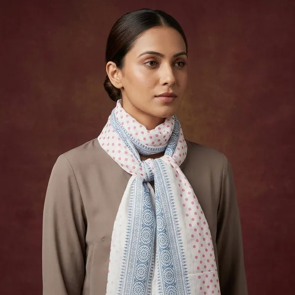 Soft_Cotton_Scarf_With_Pink_Polka_Dots_And_Blue_Border_(Pack_of_2)