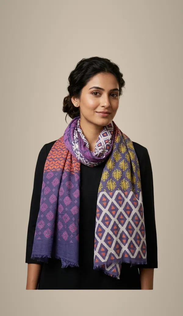 Multi-Pattern_Purple_Scarf_With_Geometric_And_Floral_Designs