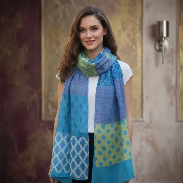 Vibrant_Multi-Pattern_Scarf_With_Blue_And_Green_Tones_Pack_Of_2