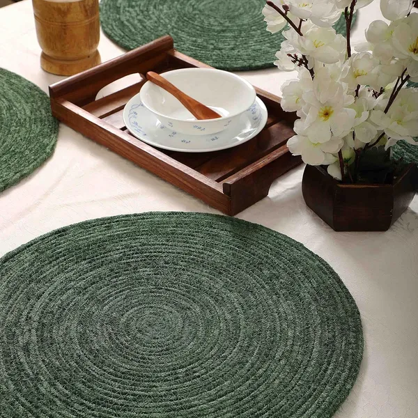 Green_Cotton_Premium_Placemat_For_Living_Room_&_Kitchen_(Pack_Of_4)