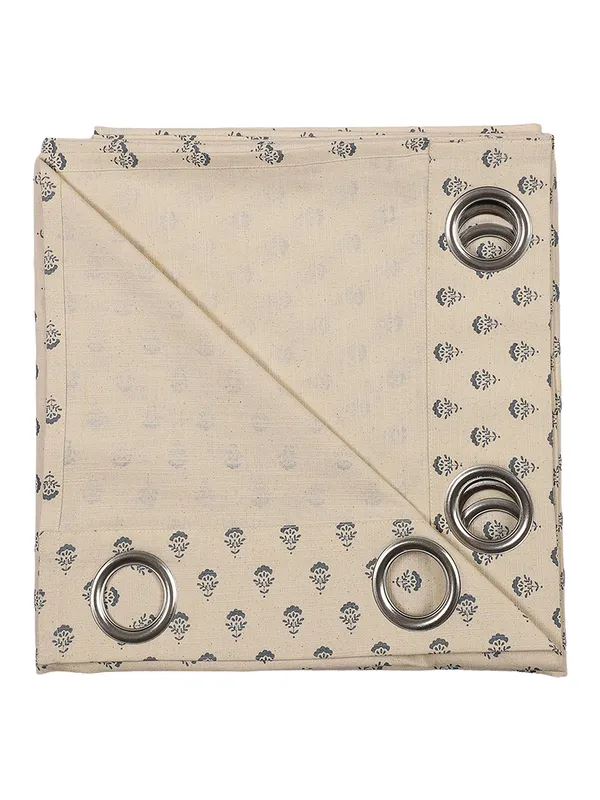 Beige_Single_Long_Door_Curtain_with_Blue_Floral_Print,_Eyelet_Top