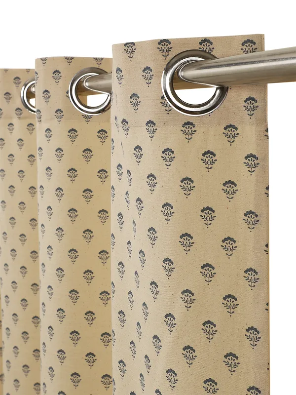 Beige_Single_Long_Door_Curtain_with_Blue_Floral_Print,_Eyelet_Top