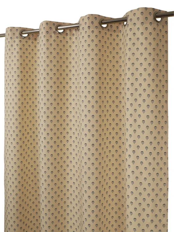 Beige_Single_Long_Door_Curtain_with_Blue_Floral_Print,_Eyelet_Top