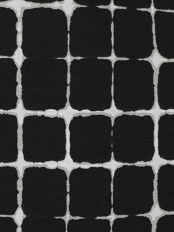 Black_and_White_Geometric_Grid_Print_Single_Long_Door_Curtain_Eyelet_Panel