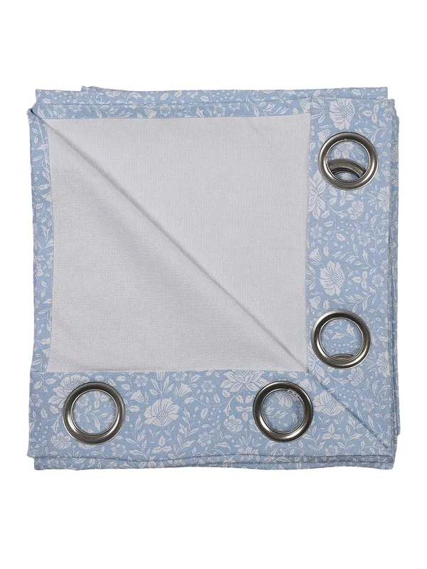 Blue_Floral_Printed_Single_Long_Door_Curtain,_Eyelet_Top
