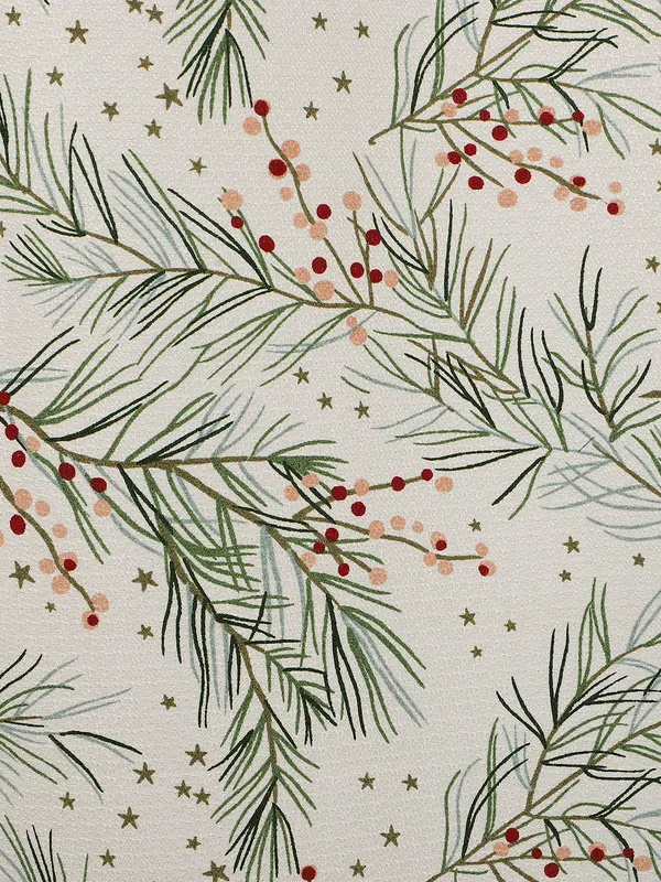 Multi_Single_Long_Door_Curtain_with_Pine_Branch_and_Berry_Print,_Eyelet_Top
