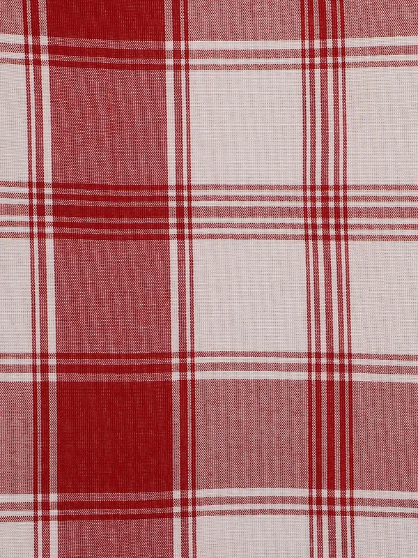 Red_and_White_Plaid_Check_Single_Long_Door_Curtain_with_Eyelet_Top
