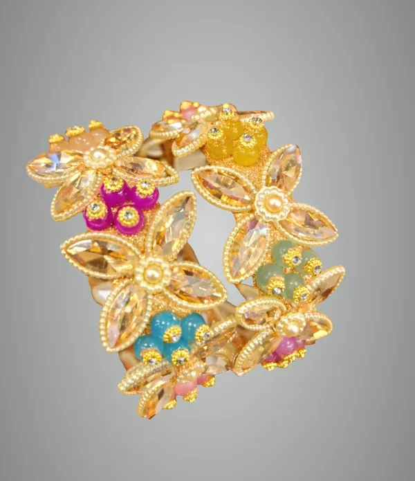 Multicolor_Flower_Metal_Bangles_Pair_For_Women