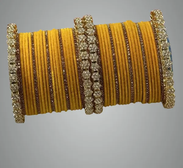 Yellow_Pacheli_Bangles_With_Velvet_Metal_For_Women