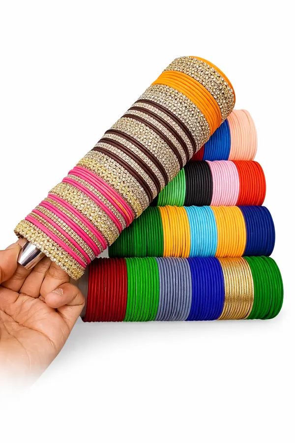 Multicolor_Velvet_Metal_Bangles_Combo_Box_Pack_Of_24
