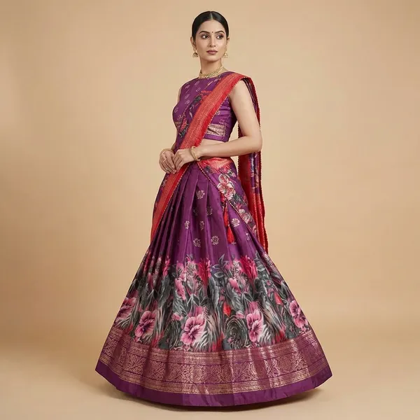 Purple_Tussar_Silk_Premium_&_Traditional_Design_Lehenga_Choli_For_Women