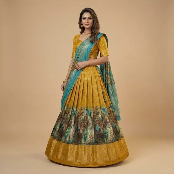 Yellow_Tussar_Silk_Premium_&_Traditional_Design_Lehenga_Choli_For_Women