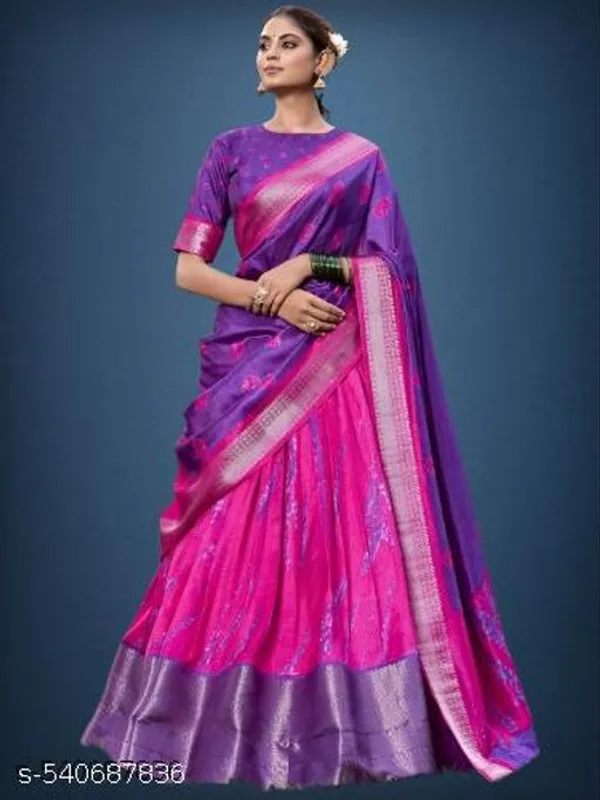 Purple_Tussar_Silk_Premium_&_Traditional_Design_Lehenga_Choli_For_Women