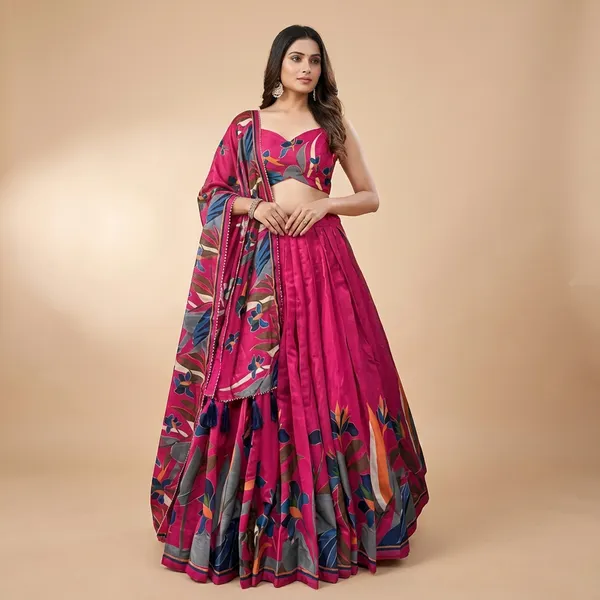 Pink_Tussar_Silk_Premium_&_Traditional_Design_Lehenga_Choli_For_Women