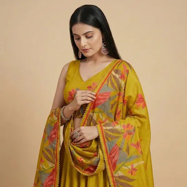 Yellow_Tussar_Silk_Premium_&_Traditional_Design_Lehenga_Choli_For_Women