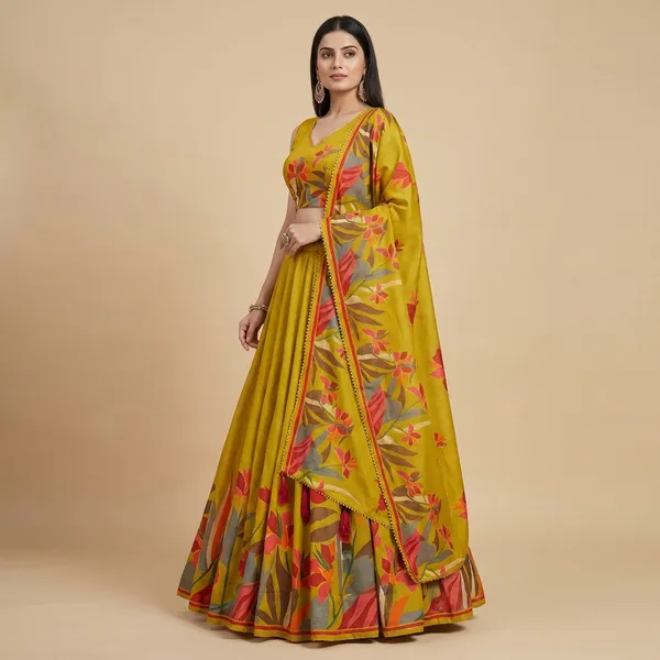 Yellow_Tussar_Silk_Premium_&_Traditional_Design_Lehenga_Choli_For_Women