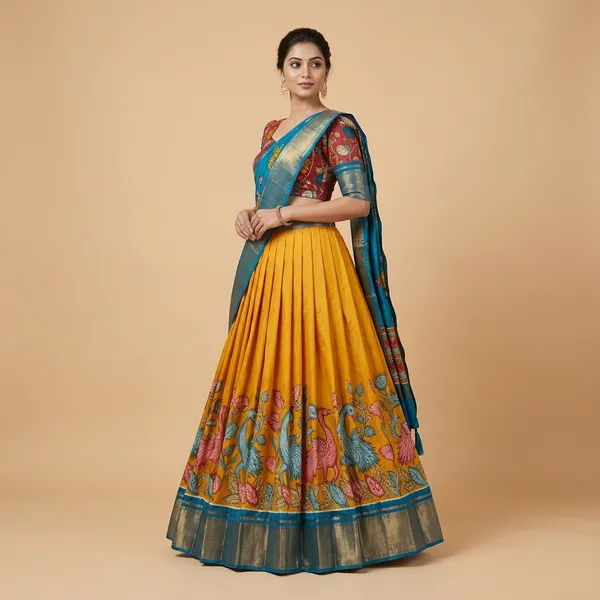 Yellow_Tussar_Silk_Premium_&_Traditional_Design_Lehenga_Choli_For_Women