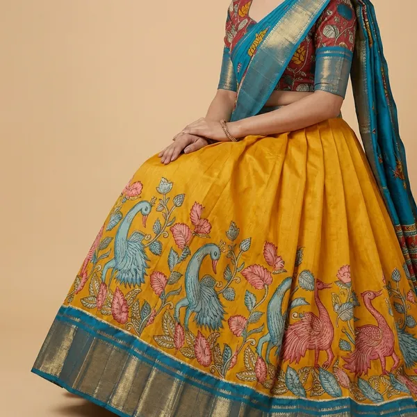 Yellow_Tussar_Silk_Premium_&_Traditional_Design_Lehenga_Choli_For_Women
