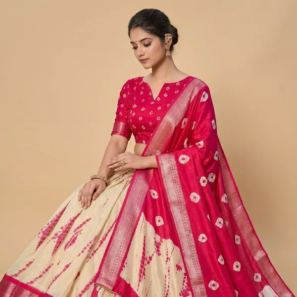 Pink_Tussar_Silk_Premium_&_Traditional_Design_Lehenga_Choli_For_Women