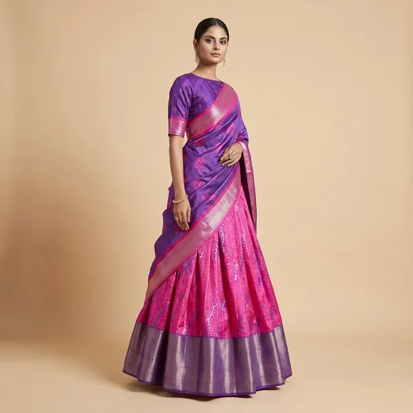 Purple_Tussar_Silk_Premium_&_Traditional_Design_Lehenga_Choli_For_Women