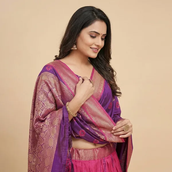Pink_Tussar_Silk_Premium_&_Traditional_Design_Lehenga_Choli_For_Women