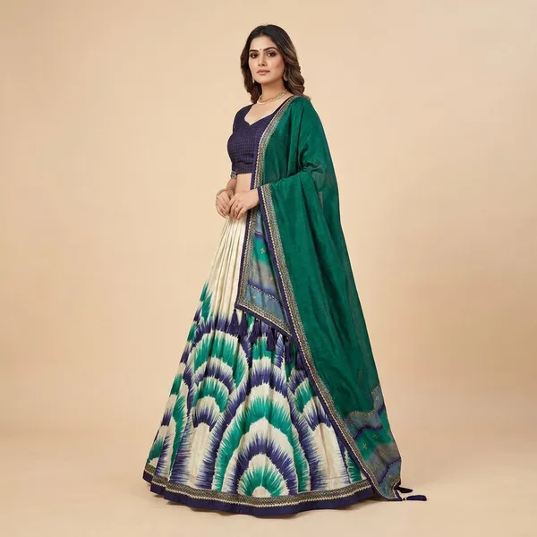 Sky_Blue_Tussar_Silk_Premium_&_Traditional_Design_Lehenga_Choli_For_Women