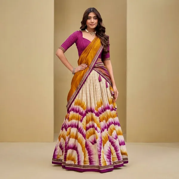 Red_&_Yellow_Tussar_Silk_Premium_&_Traditional_Design_Lehenga_Choli_For_Women