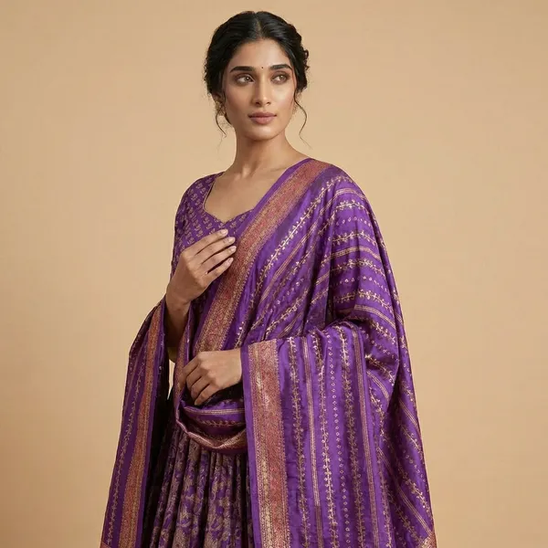 Purple_Tussar_Silk_Premium_&_Traditional_Design_Lehenga_Choli_For_Women