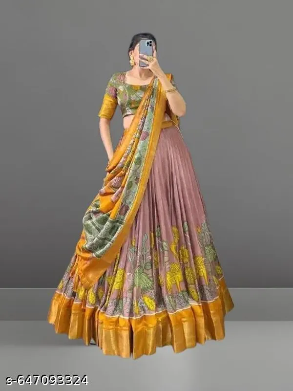 Beige_Tussar_Silk_Premium_&_Traditional_Design_Lehenga_Choli_For_Women
