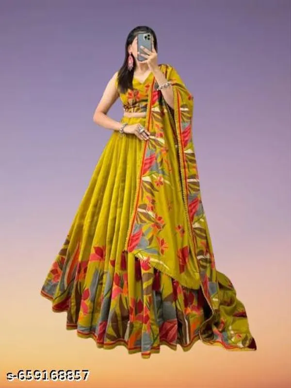 Yellow_Tussar_Silk_Premium_&_Traditional_Design_Lehenga_Choli_For_Women