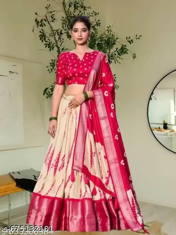 Pink_Tussar_Silk_Premium_&_Traditional_Design_Lehenga_Choli_For_Women