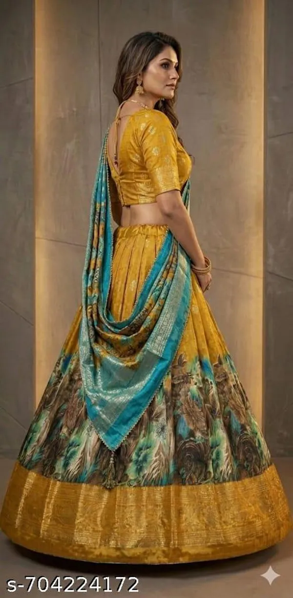 Yellow_Tussar_Silk_Premium_&_Traditional_Design_Lehenga_Choli_For_Women