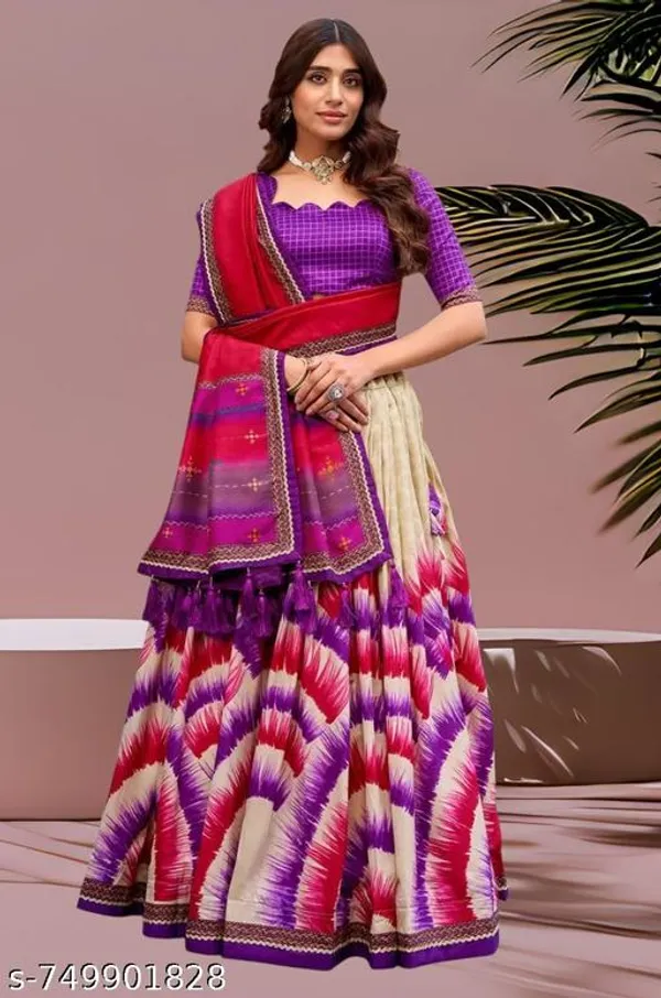 Red_&_Blue_Tussar_Silk_Premium_&_Traditional_Design_Lehenga_Choli_For_Women