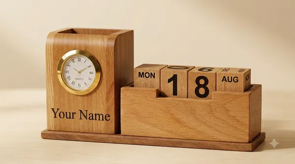 Deskart_Customized_Multipurpose_Pen_Holder_Stand_|_Premium_Wooden_Desk_Organizer_with_Clock,_Business_Visiting_Card_and_Mobile_Holder