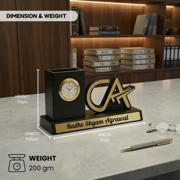 Personalized_CA_Pen_Stand_with_Name_&_Clock,_Wooden_Desk_Organizer_with_Chartered_Accountant_Emblem,_Customized_Pencil_Holder_for_Office_Desk,_Unique_Gift_for_CA,_Birthday_&_Professional_Gift