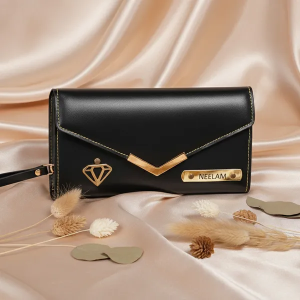 Leather_Personalized_Clutch_With_Name_Charm_For_Women