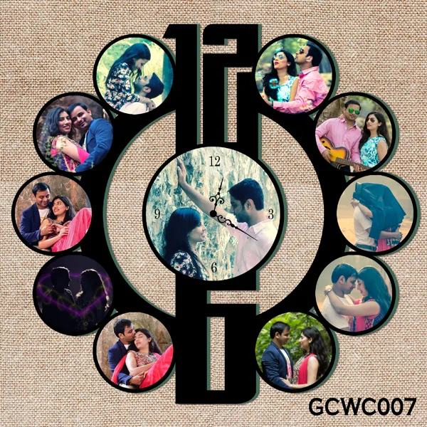 Wood_Personalized_Photo_Wall_Clock