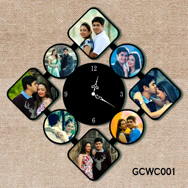 Wood_Personalized_Photo_Wall_Clock